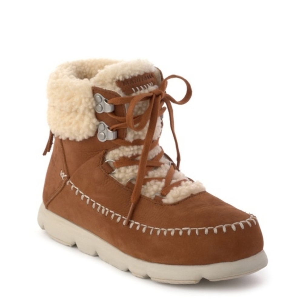 Manitobah Pacific Hiker Shearling Suede Ankle Boot SZ 6 NEW